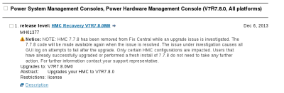 HMC v7.7.8.0 release pulled from FixCentral - 1